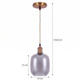 Brilagi LED Luster na sajli RETRO GLASS 1xE27/60W/230V prečnik 14 cm zlatna/zadimljeno siva | Eponuda.com