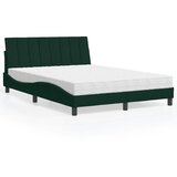  Krevet s madracem Hanko tamnozeleni 140x200 cm baršunasti | shoptok.hr