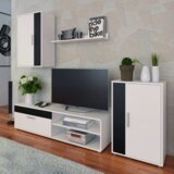 Kondela Dnevni regal, bela/črna, KEVIN | Shoptok.si