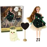  Lutka za igru Emily sa bijelom mačkom i crnom haljinom - crna | Shoptok.si