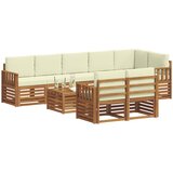  Set vanjskih sofa 9 kom. Prirodna i krem Poliester Slike