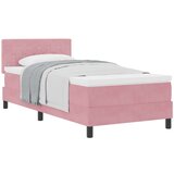 vidaXL Postelja Box Spring z Vzmetnico Roza Enojna Žamet | Shoptok.si
