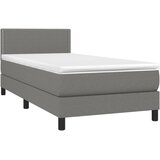  box spring s madracem LED tamnosivi 80 x 200 cm tkanina | shoptok.hr