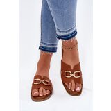 EVENTO Women Flat Sandals With Decorative Detail Camel Amiresna | shoptok.hr