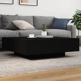 vidaXL Klubska mizica z LED lučmi črna 100x100x31 cm Cene