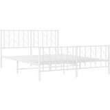 Metalni okvir kreveta uzglavlje i podnožje bijeli 150 x 200 cm | shoptok.hr