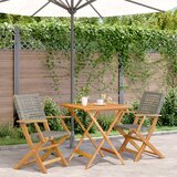 vidaXL 3-dijelni bistro set od poliratana i masivnog drva sivi | shoptok.hr