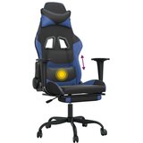  Masažni gaming stol z oporo za noge črno in modro umetno usnje, (21152293) | Shoptok.si