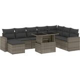 Maison Chic Seti vrtnega pohištva - Vrtna garnitura - Vrtni pohištvo set 9-delna z blazinami siv poli ratan, (21805050) | Shoptok.si