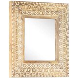 vidaXL Ročno izrezljano ogledalo 50x50x2,6 cm trden mangov les | Shoptok.si