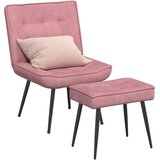  Stolica za opuštanje s osloncem za noge ružičasta baršunasta | shoptok.hr