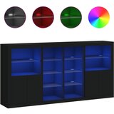  The Living Store Komoda z LED lučkami črna 202x37x100 cm - Komoda, (21502278) | Shoptok.si