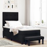 vidaXL Box Spring postelja z vzmetnico in klopjo Črna 100x200 cm Tkanina Cene