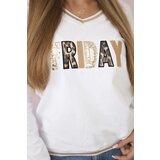 Kesi Women's sweatshirt with a sequin inscription white | shoptok.hr