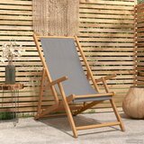  Ležaljka Svjetlosiva Čvrsto teak drvo | shoptok.hr