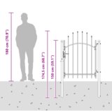 vidaXL Vrtna vrata s ključavnico Siva 100 x 125 cm 125 x 100 cm Jeklo | Shoptok.si