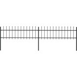 vidaXL Vrtna ograda s ukrasnim kopljima čelična 3,4 x 0,6 m crna | shoptok.hr