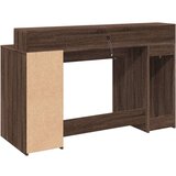 vidaXL Pisalna miza z LED lučkami rjavi hrast 140x55x91 cm inž. les | Shoptok.si