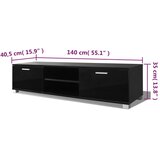 TV ormarić visoki sjaj crni 140 x 40,5 x 35 cm | shoptok.hr