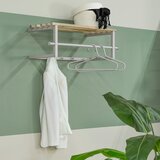Spinder Design Svetlo siv/naraven kovinski stenski obešalnik s polico Marco – | Shoptok.si
