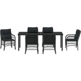  Vrtni set za objed 7 kom. Crna poliratan | shoptok.hr