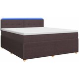  Boxspring krevet s madracem Tamno smeđa 140 x 190 cm Tkanina | shoptok.hr