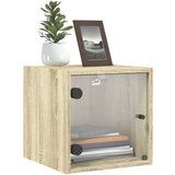 vidaXL Nočna omarica s steklenimi vrati sonoma hrast 35x37x35 cm | Shoptok.si