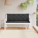  Jastuci za vrtnu klupu crni karirani 2 kom 150x50x7 cm tkanina | Eponuda.com
