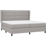 Krevet s oprugama i madracem svjetlosivi 200 x 200cm od tkanine | Eponuda.ba