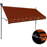 vidaXL Ročno zložljiva tenda z LED lučkami 300 cm oranžna in rjava, (20610560) Cene