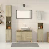 Maison Chic Kopalniški sestavi - Kopalniška garnitura 3-delna sonoma hrast inženirski les, (21787511) | Shoptok.si