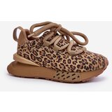 Boto Women's Suede Sneakers On Platform With Thick Lacing Leopard Artiker | Shoptok.si