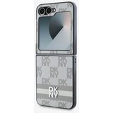 Dkny PU Leather Checkered Pattern and Stripe Zadní Kryt pro Samsung Galaxy Z Flip 6 Beige Ovitek za telefon Vijolična | Shoptok.si