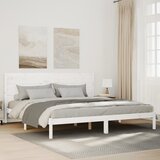 vidaXL Daljši posteljni okvir brez vzmetnice bel 180x210 cm trden les Cene