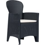 Bistro 3-dijelni bistro set od plastike s izgledom ratana antracit | shoptok.hr
