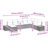 vidaXL 8 delni vrtni kavč set z blazinami črn poli ratan akacija | Shoptok.si