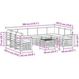  Set vanjskih sofa 8 pcs Bijela i Bež 59 x 59 x 37 cm Poliester | shoptok.hr