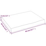  Kupaonska radna ploča tamnosmeđa 40x30x(2-4) cm tretirano drvo | shoptok.hr