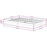  Okvir za krevet masivno drvo sivi 120 x 190 cm mali bračni | shoptok.hr