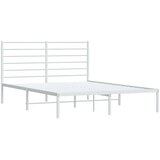 vidaXL Kovinski posteljni okvir z vzglavjem bel 120x190 cm | Shoptok.si