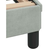  Postelja z vzmetnico svetlo siv 140x190 cm žamet | Shoptok.si