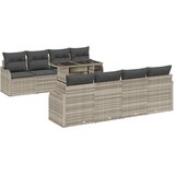  Sjedeća garnitura za vrt 9 pcs Svjetlosiva Poli Ratan | shoptok.hr