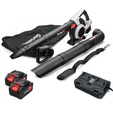 3u1: Akumulatorski puhač lišća GartenXL SF8A512 + 2x baterija 4Ah + Brzi punjač