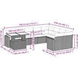  10-dijelni set vrtnih sofa od poliratana s jastucima smeđi | shoptok.hr
