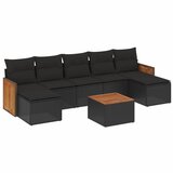  The Living Store Vrtna sedežna garnitura 8-delna z blazinami črn poli ratan - Vrtna Sedežna Garniture, (21453027) | Shoptok.si