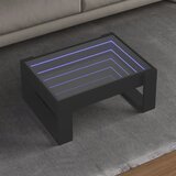 Furnova Klubska mizica z neskončnimi LED črna 70x53x30 cm, (21913695) | Shoptok.si