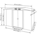 vidaXL Vrtna kućica za pohranu zelena metalna 257 x 205 x 178 cm | shoptok.hr