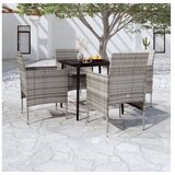  5-dijelni vrtni blagovaonski set s jastucima sivo-crni | shoptok.hr