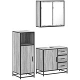 vidaXL 3-dijelni set kupaonskog namještaja siva boja hrasta drveni | shoptok.hr