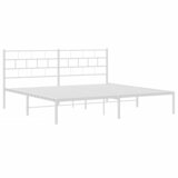  Metalni okvir za krevet s uzglavljem bijeli 180x200 cm | Eponuda.com